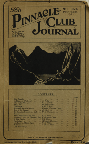 The Pinnacle Club Journal No.-01 1924 cover